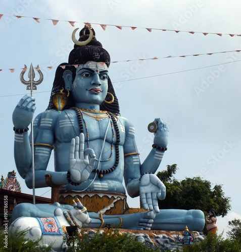 Statue of God Shiva at Koneswaram Hindu temple in Trincomalee, Sri Lanka. photo