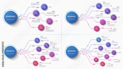 Vector 4 5 6 7 options infographic structure chart