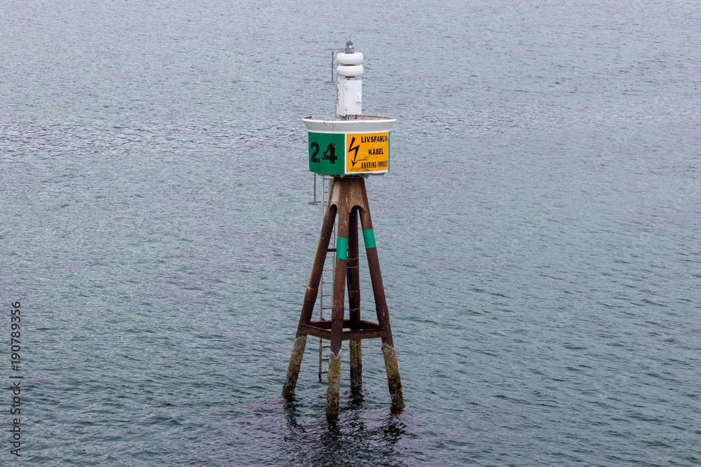 Sea mark/navigation sign in Nordland county, Norway. 