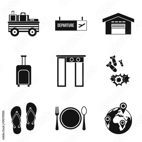Load capacity icons set, simple style
