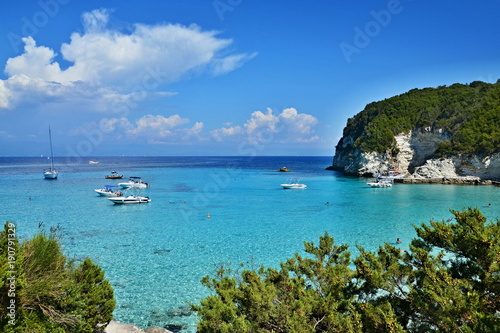 Greece, island Antipaxos-view of the bay with a beach Vrika