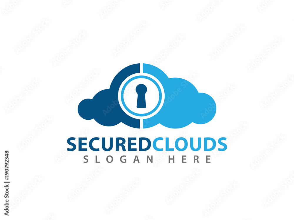 vector secure and guarded online cloud storage logo design vector secure and guarded online cloud storage logo design