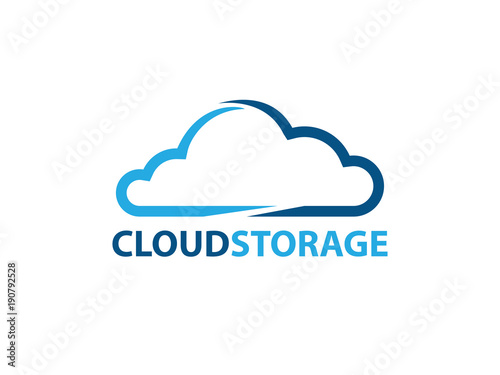 vector online rapid fast cloud storage logo design