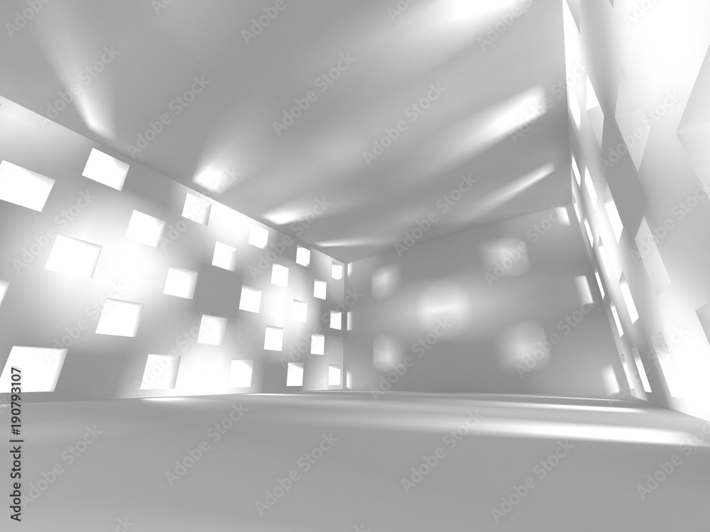 Naklejka premium Futuristic White Architecture Design Background