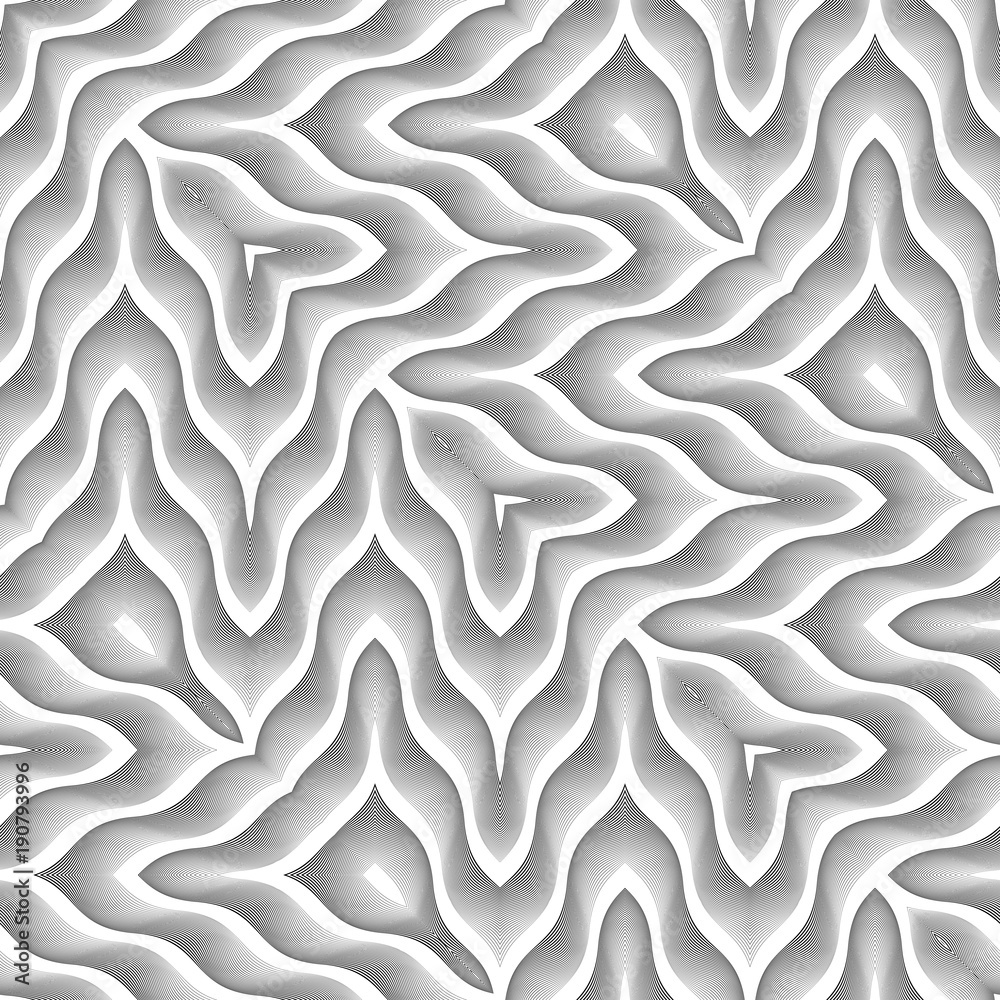 Design seamless monochrome waving pattern Design seamless monochrome waving pattern