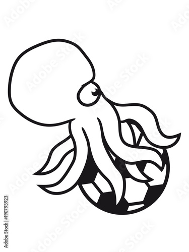 verein fußball spielen tor qualle riesig groß böse gefährlich oktopus tentakel unterwasser tintenfisch riesenkrake kraken comic cartoon design clipart