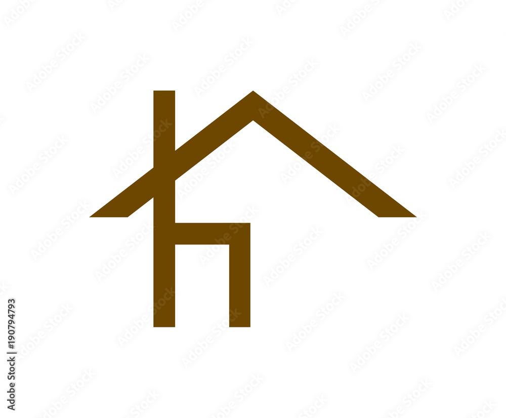 Simple minimal home chair furniture logo icon