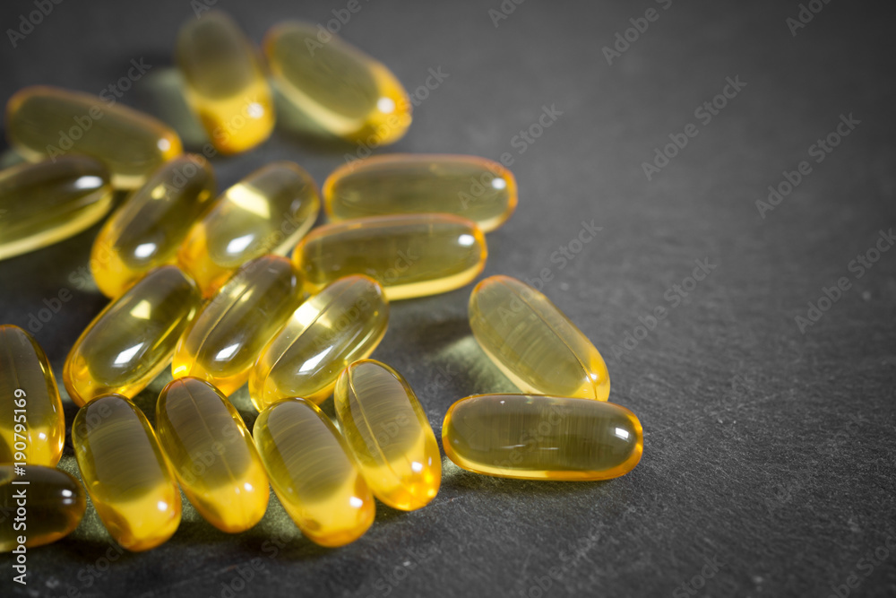pills on gray stone table with copy space pills on gray stone table with copy space