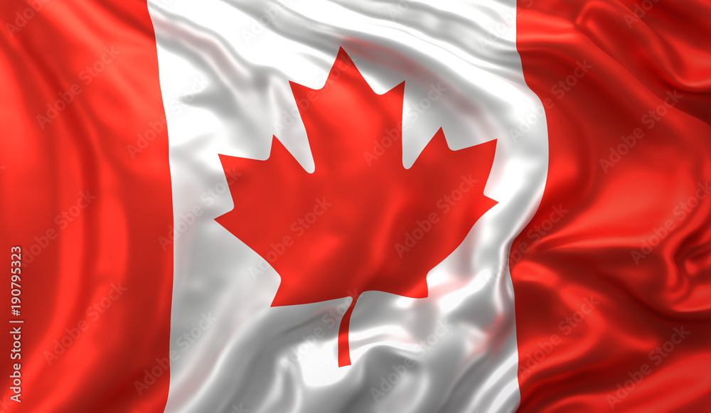 Canadian flag waving in the wind Stock Photo | Adobe Stock