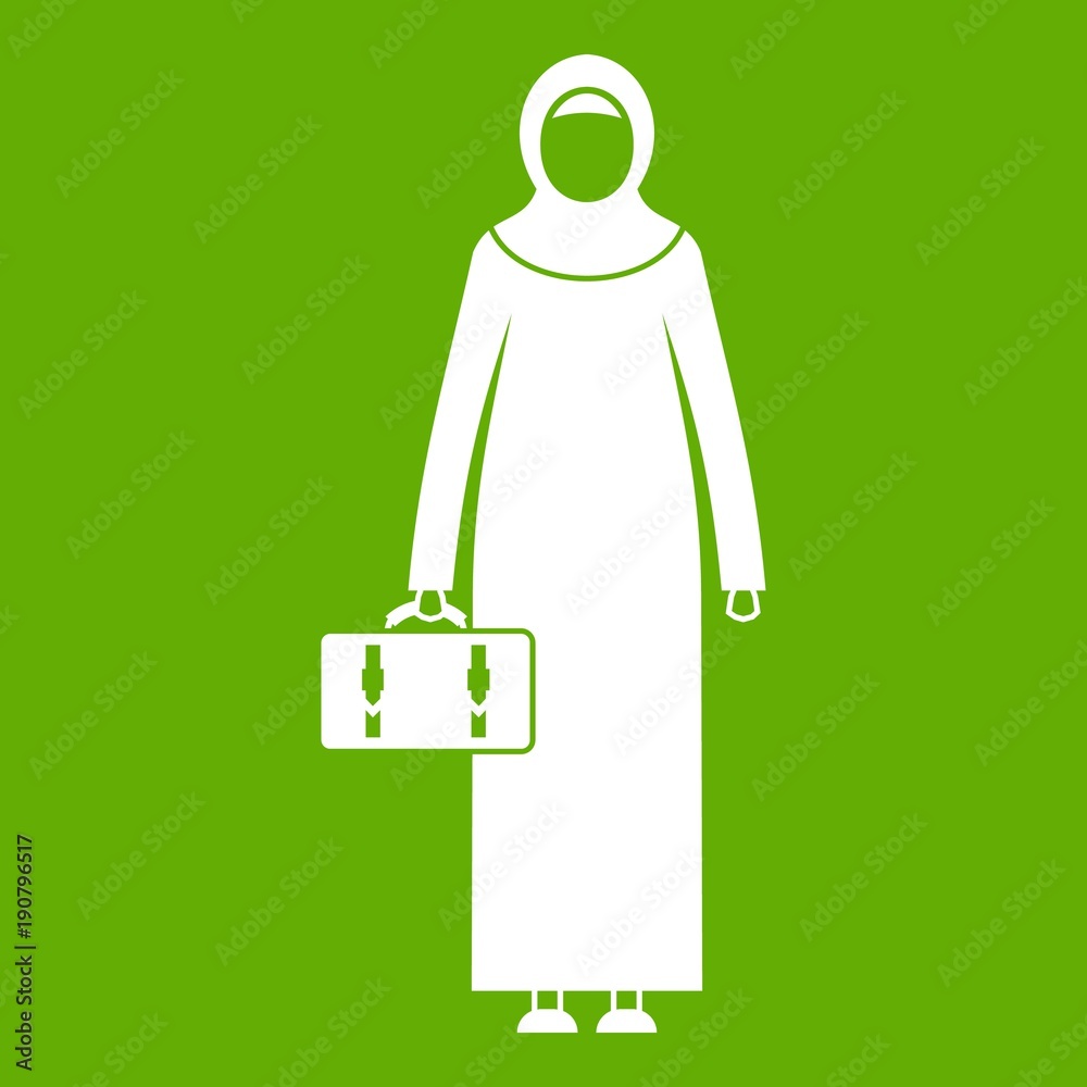 Arabic woman icon green