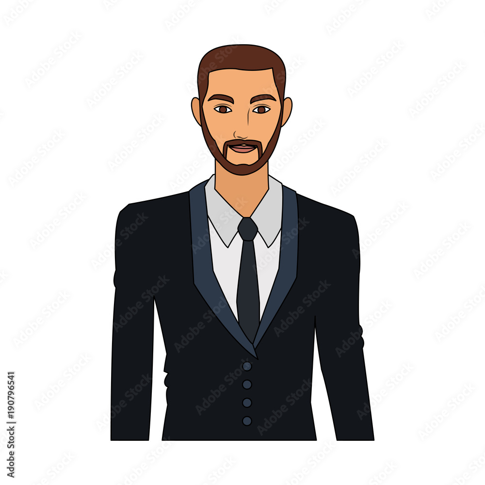 Businessman cartoon profile icon vector illustration graphic design