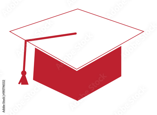 Red and White Graduation Cap