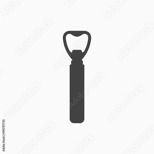 Bottle opener monochrome icon. Vector illustration.