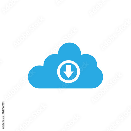 Download and cloud logo design template vector