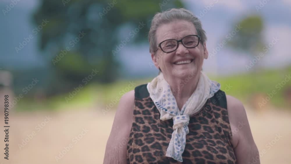 Closeup portrait of beautiful face older woman
