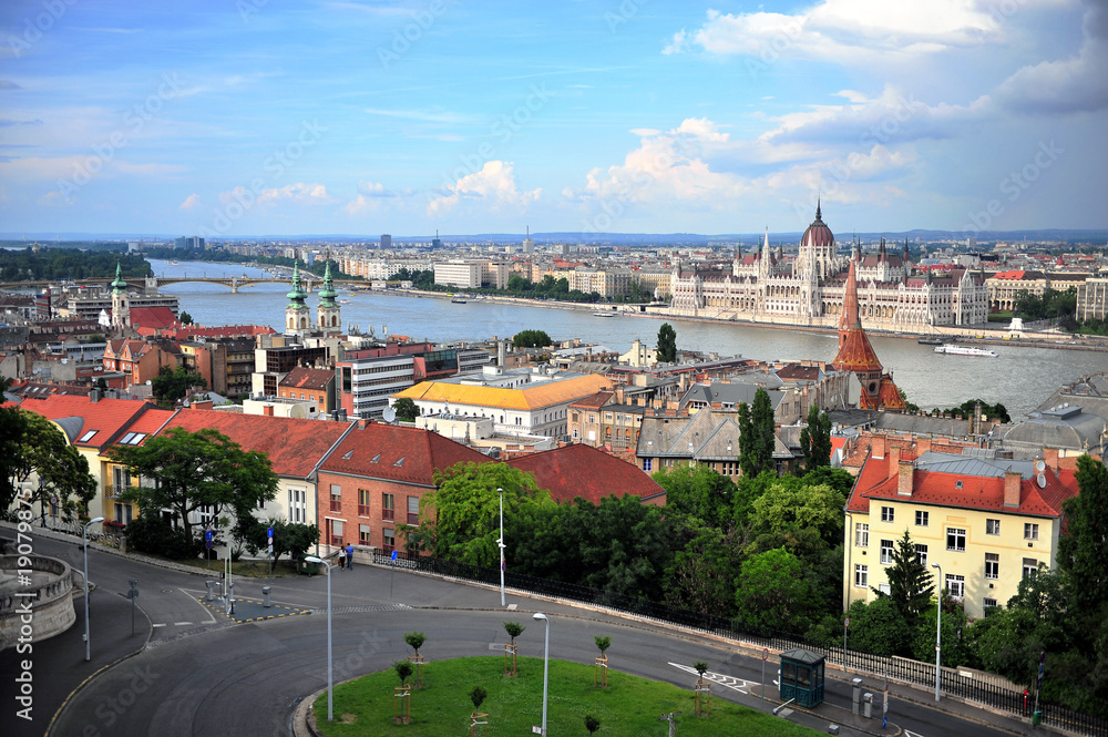 Top view of Budapest city center