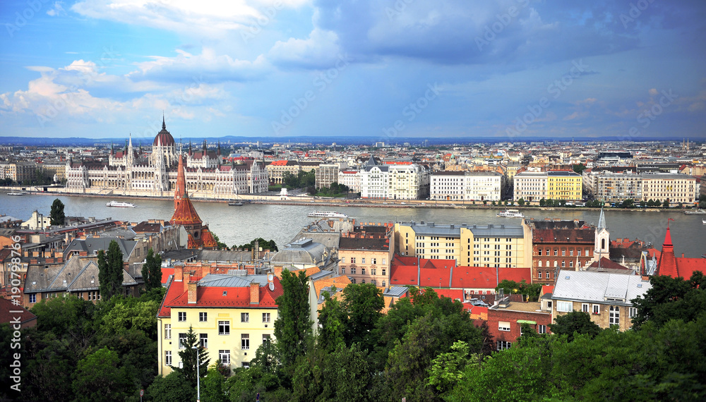 Panoramic view of Budapest city