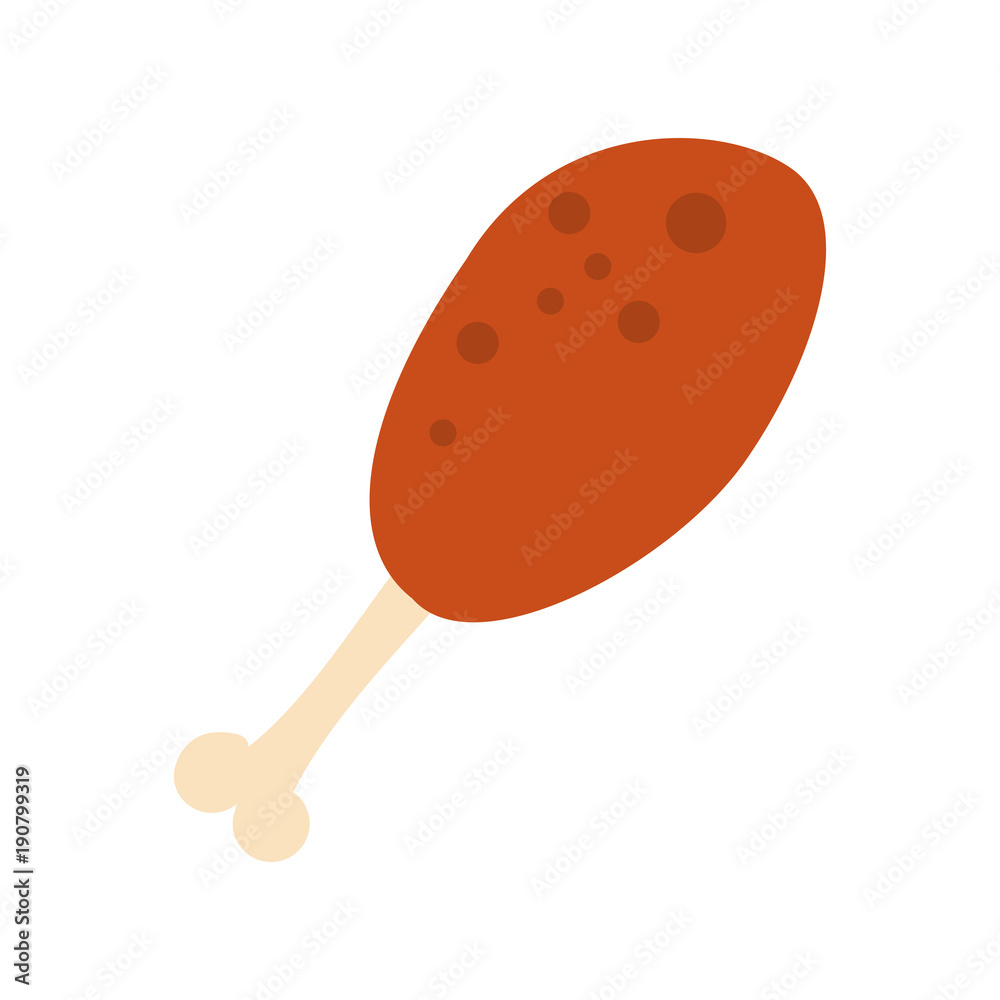 Fried chicken thigh icon vector illustration graphic design Fried chicken thigh icon vector illustration graphic design