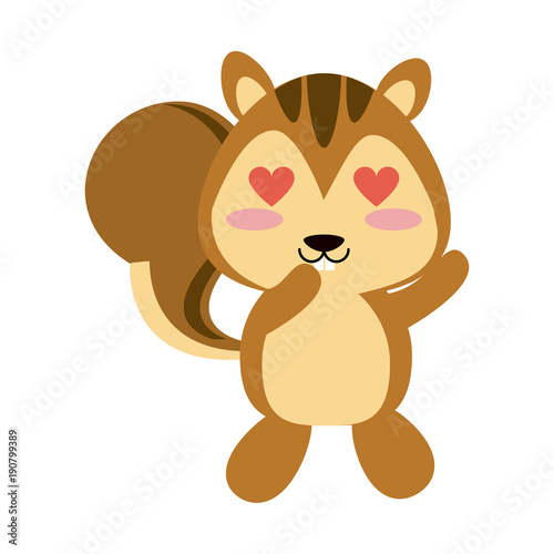 Cute squirrel in love cartoon icon vector illustration graphic design