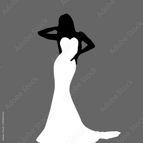 Vector silhouette of a bride