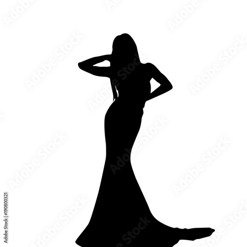 Vector silhouette of a lady