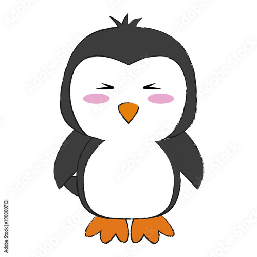Cute penguin cartoon icon vector illustration graphic design © Jemastock