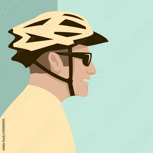 bicyclist men face  vector illustration flat style profile