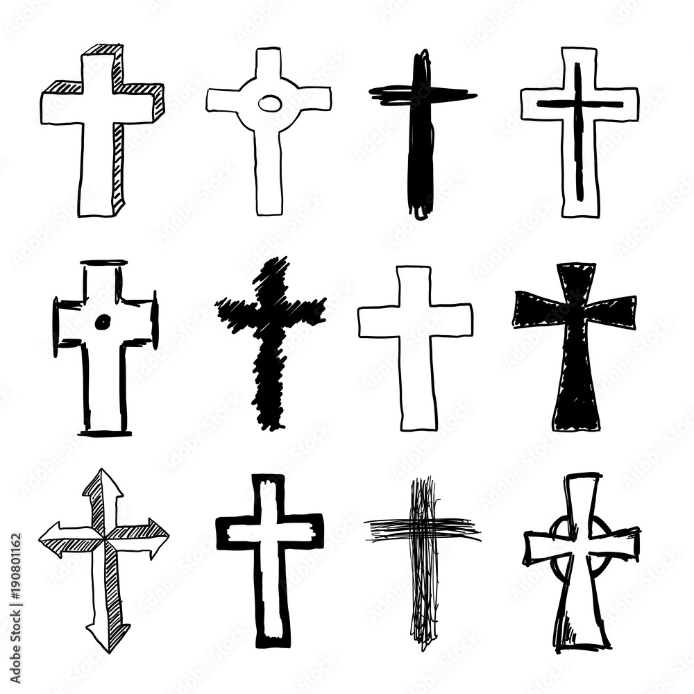 Doodle Christian Cross Set