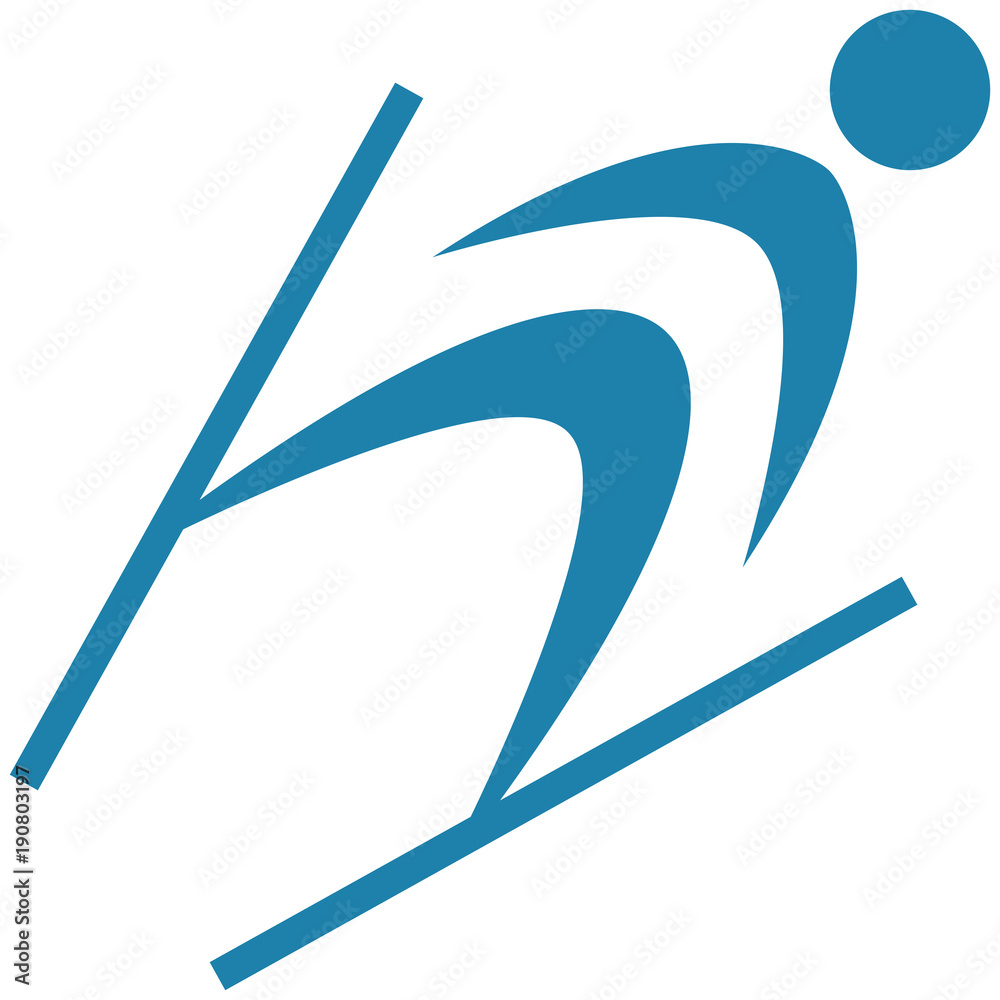 Obraz premium Ski jumping icon