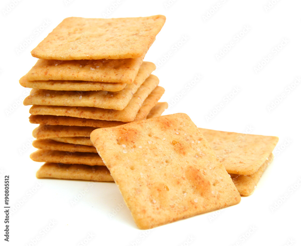 Fototapeta premium Crackers on white background with clipping path