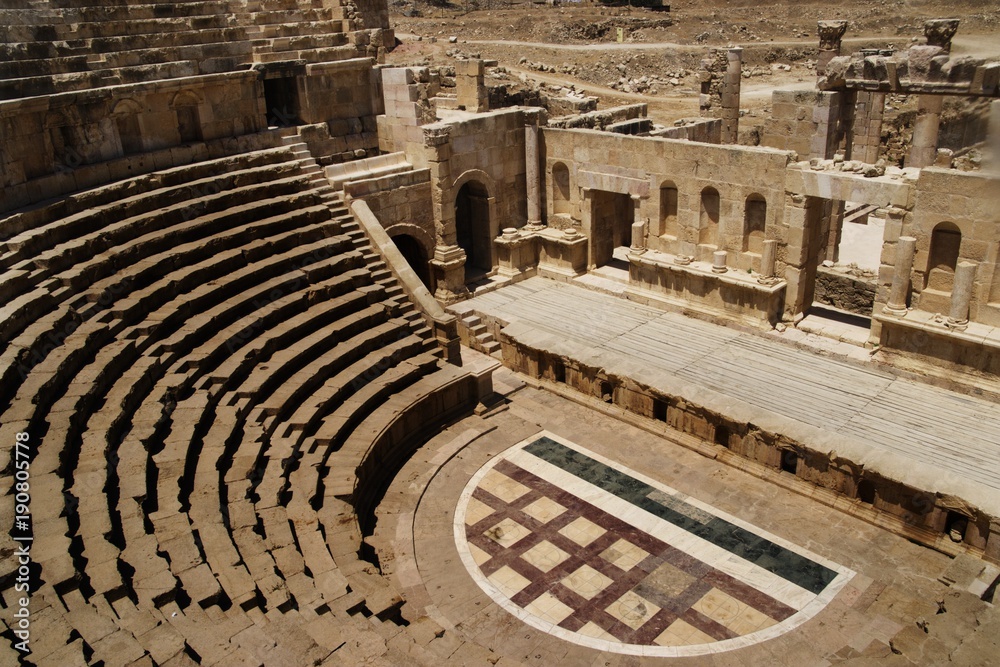 North roman theater of ancient city of Gerasa (Jerash), Jordan