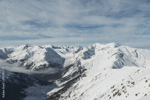 A view of The Tatra Mountains in winter, Slovakia. © vladdeep