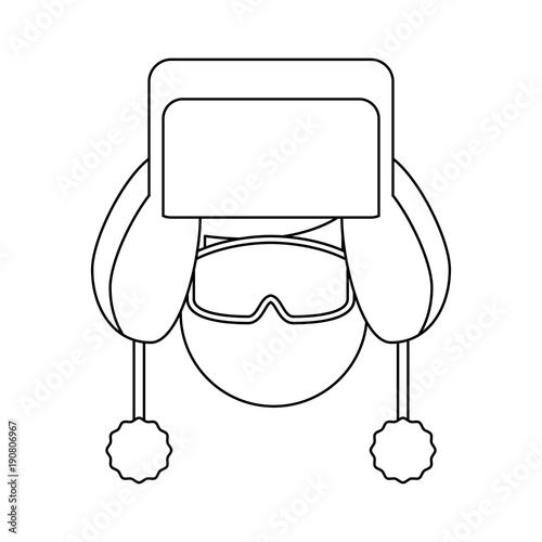 Man with winter hat and googles icon vector illustration graphic design
