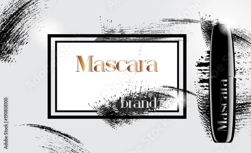 Model of a jar of mascara for eyelashes. Vector Illustration