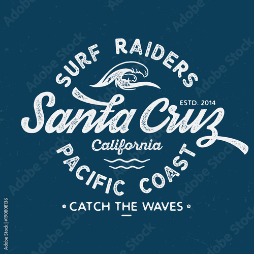 Santa Cruz Surf Raiders - Vintage Tee Design For Print