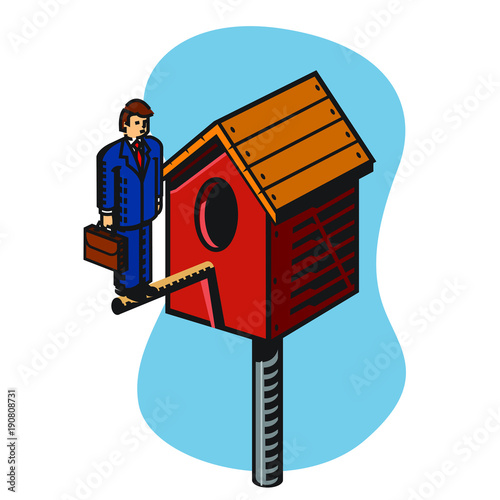 Business Man Bird House