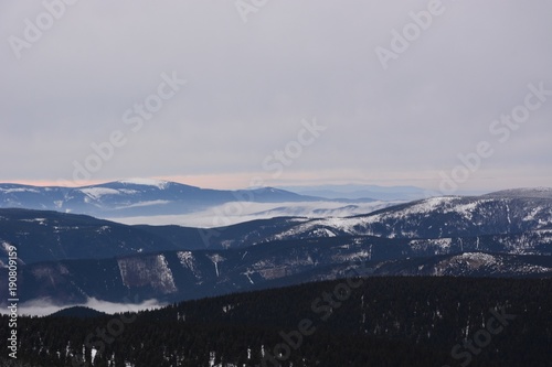 Snowy mountain landscape