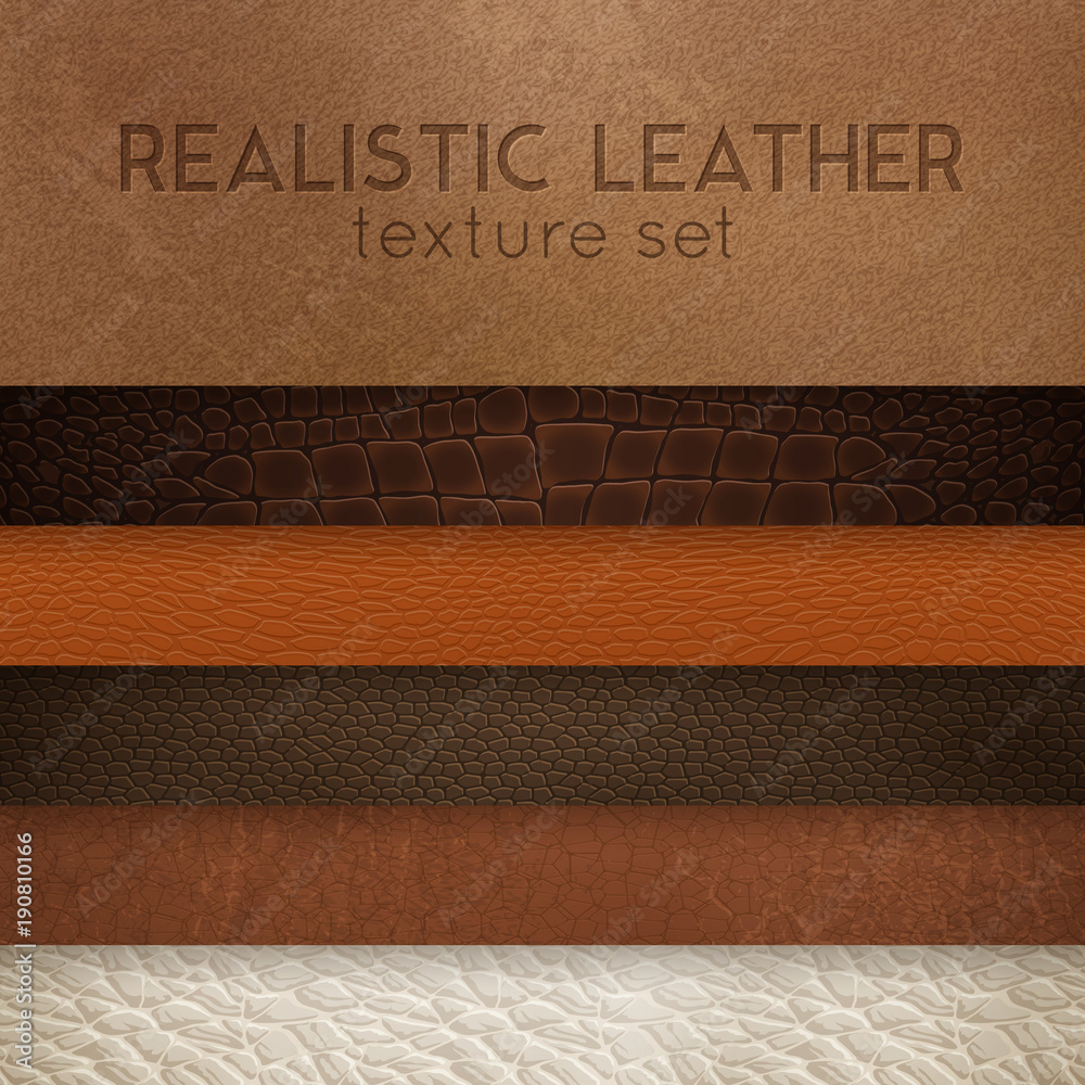Leather Texture Realistic Samples Set