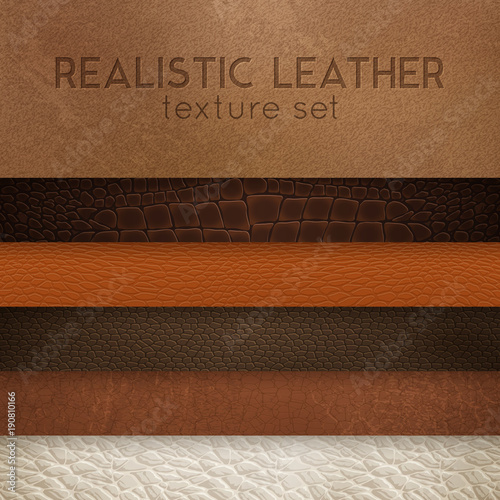 Leather Texture Realistic Samples Set