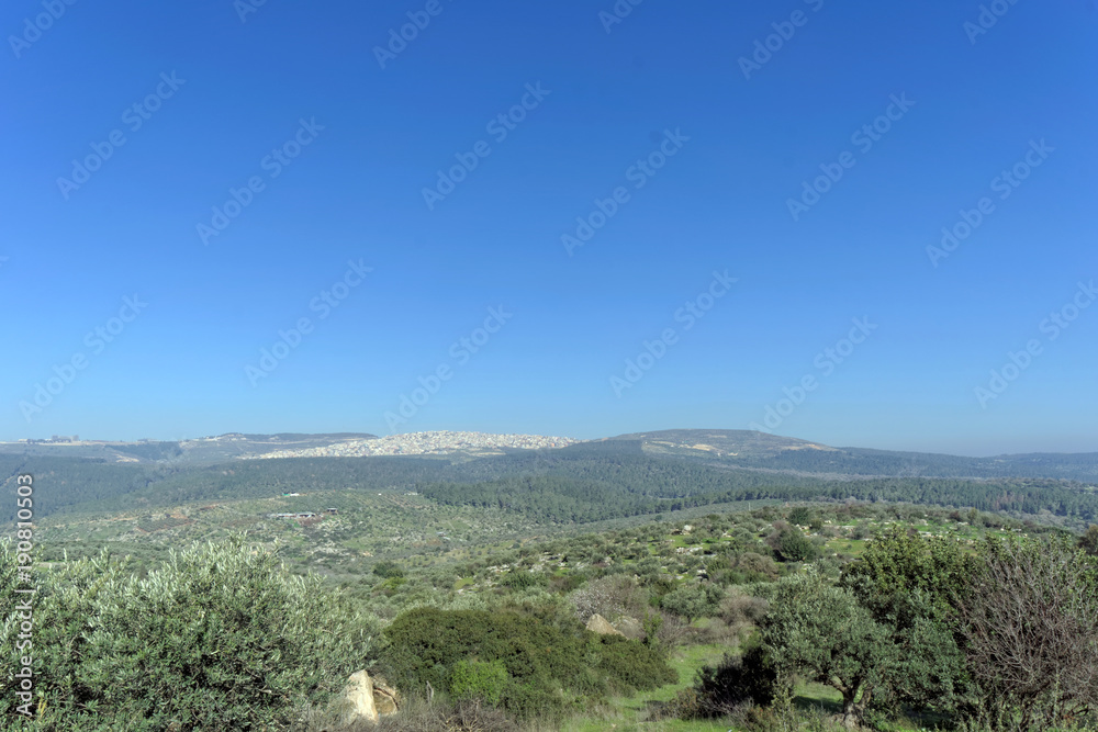View of the surroundings from the Mount Tabor in Israel.