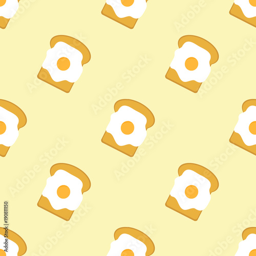 bread and egg seamless pattern background