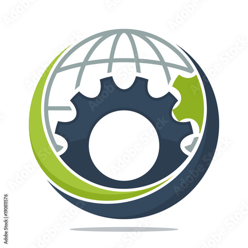logo icon with the concept of global business industry management