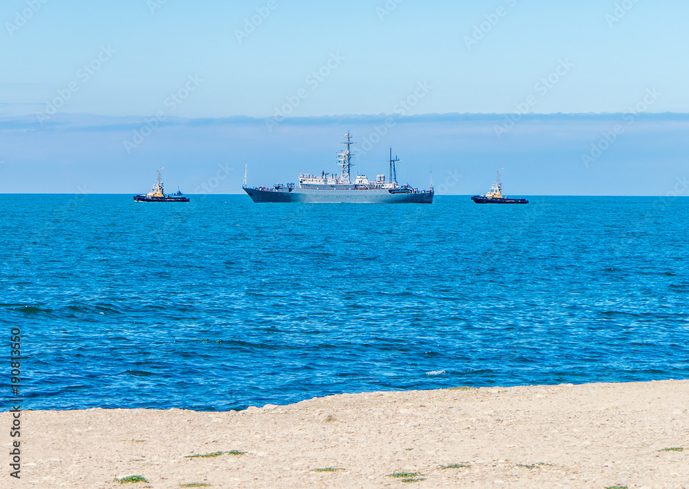 Ships of the Russian Navy in Sevastopol in the Crimea, in Russia