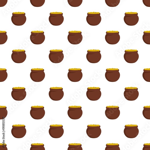 Pot coin pattern seamless in flat style for any design