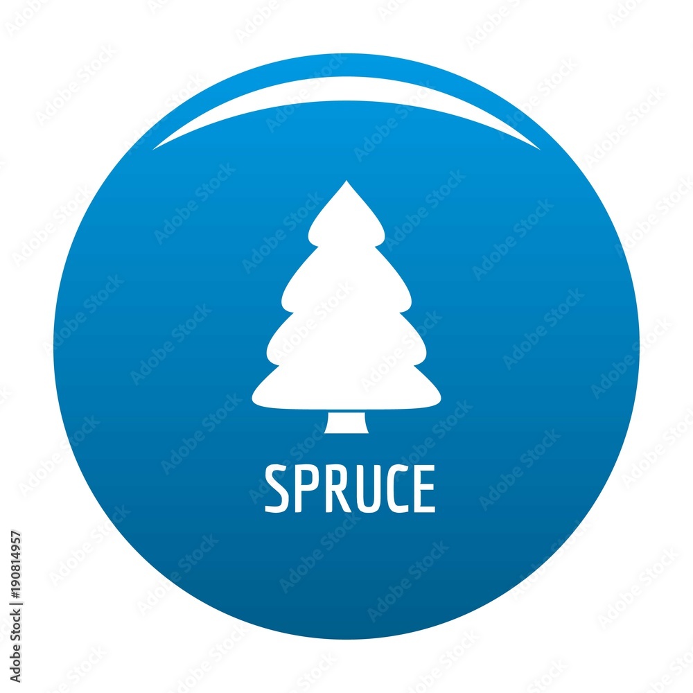 Spruce tree icon vector blue circle isolated on white background Spruce tree icon vector blue circle isolated on white background