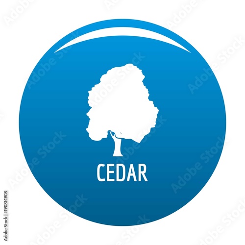 Cedar tree icon vector blue circle isolated on white background 