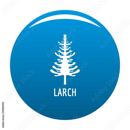 larch tree icon vector blue circle isolated on white background 