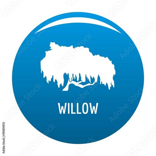 Willow tree icon vector blue circle isolated on white background 