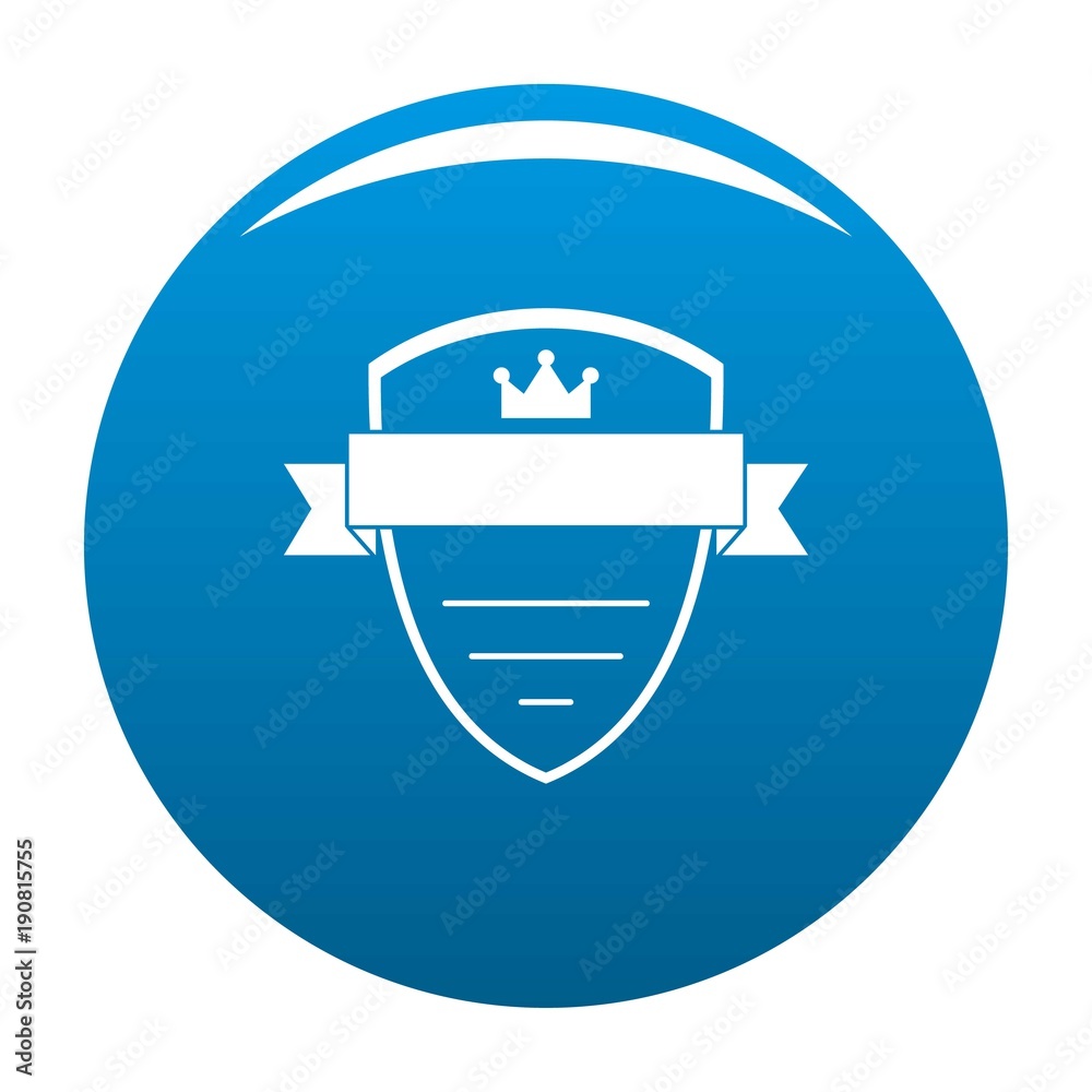 Badge soldier icon vector blue circle isolated on white background 