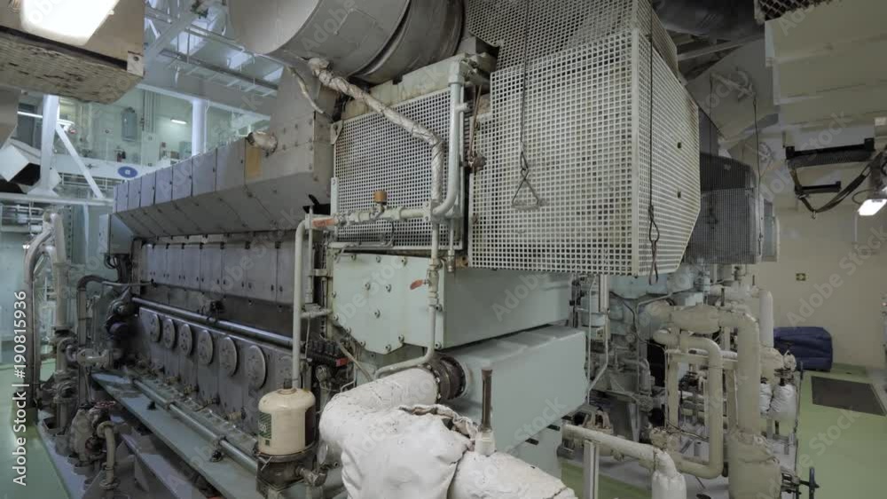 Diesel generators in engine room of ship Diesel generators in engine room of ship
